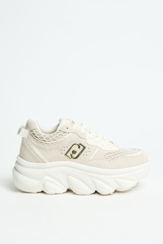 Baskets plateformes en cuir Steffy 01 - Beige