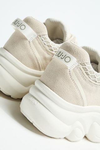 Baskets plateformes en cuir Steffy 01 - Beige
