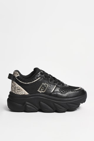 Baskets plateformes en cuir Steffy 01 - Noir