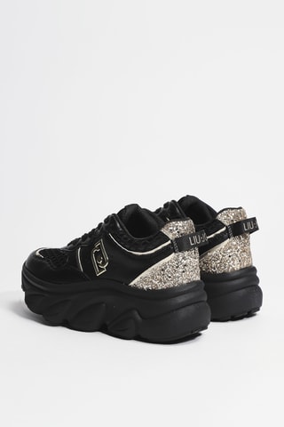 Baskets plateformes en cuir Steffy 01 - Noir