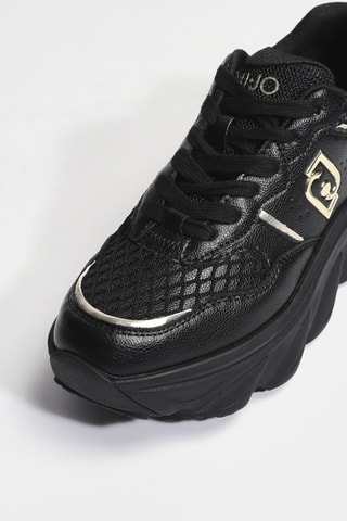 Baskets plateformes en cuir Steffy 01 - Noir