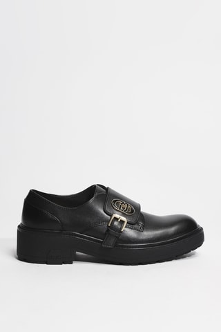 Derbys à talons en cuir London 01 - Noir