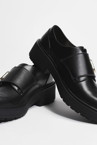 Derbys à talons en cuir London 01 - Noir