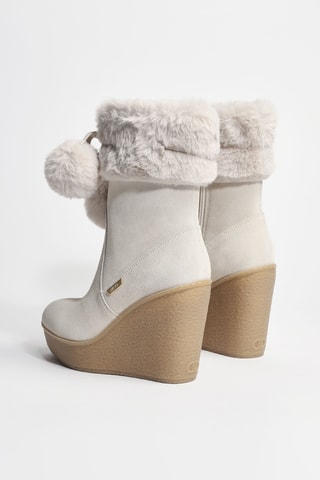 Bottines fourrées en cuir Rania 01 - Blanc