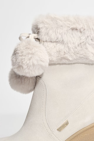Bottines fourrées en cuir Rania 01 - Blanc
