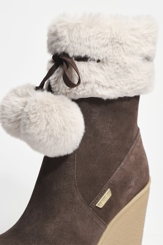 Bottines fourrées  en cuir Rania 01 - Marron