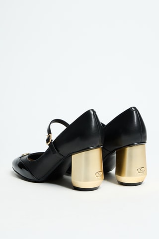 Babies à talons en cuir Samy 01 - Noir