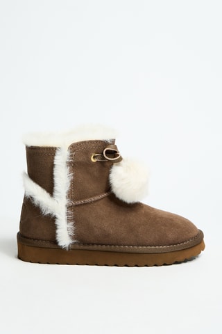 Bottines fourrées en cuir Jil 05 - Marron
