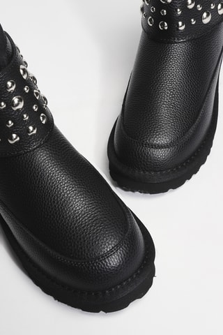 Bottines fourrées en cuir Jil 08 - Noir