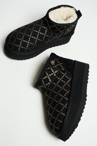 Bottines fourrées en cuir Jane 01 - Noir