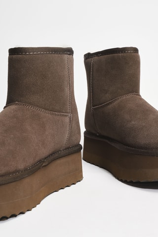 Bottines fourrées en cuir Jane 09 - Marron