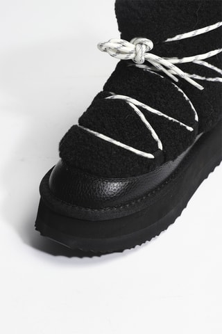Bottines fourrées en cuir Jane 07 - Noir