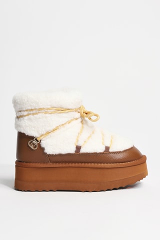Bottines fourrées en cuir Jane 07 - Blanc