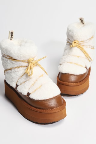 Bottines fourrées en cuir Jane 07 - Blanc