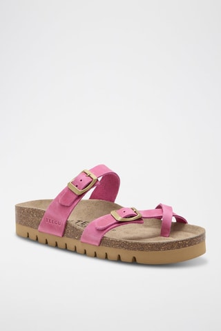 Sandales en cuir - Fuchsia