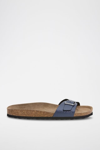 Mules en cuir - Bleu