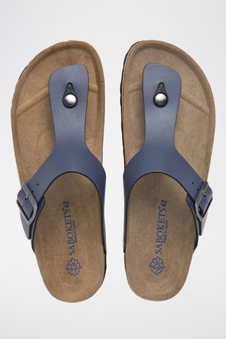 Sandales en cuir - Bleu marine