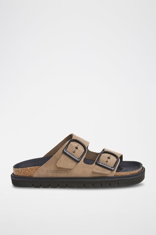 Mules en nubuck - Marron