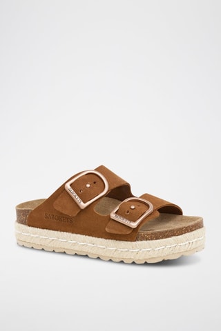 Mules en nubuck - Marron