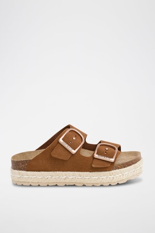 Mules en nubuck - Marron