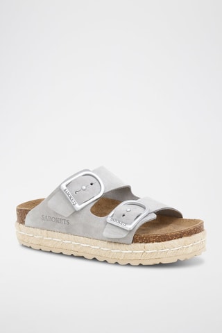 Mules en nubuck - Gris
