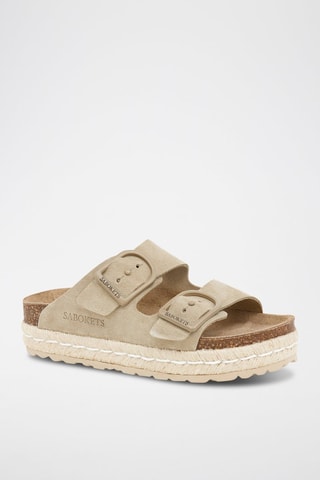 Mules en nubuck - Kaki
