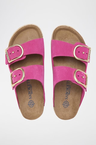 Mules en nubuck - Fuchsia