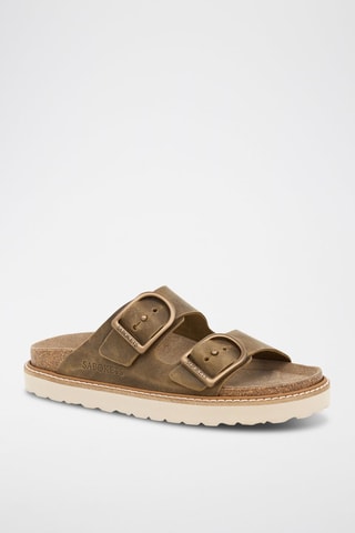 Mules en cuir - Kaki