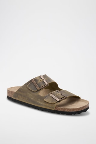 Mules en cuir - Kaki