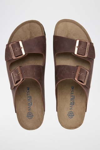 Mules en cuir - Marron