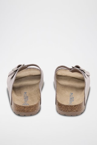 Mules en cuir -Marron