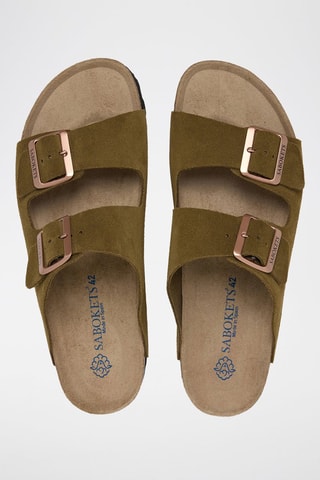 Mules en cuir - Kaki