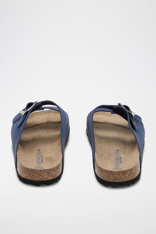 Mules en cuir - Bleu
