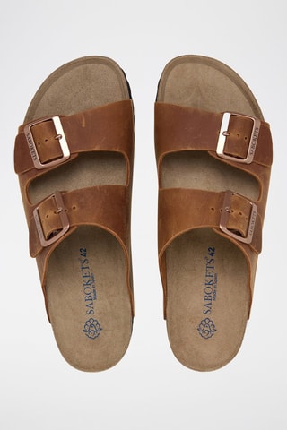 Mules en cuir - Camel