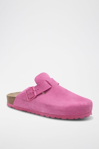 Leren Clogs - Fuchsia