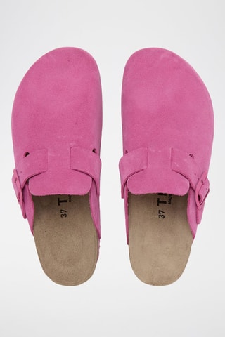 Leren Clogs - Fuchsia