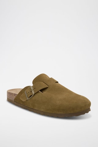 Leren Clogs - Kaki
