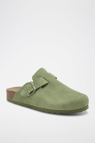 Leren Clogs - Groen