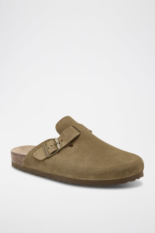 Leren Clogs - Kaki