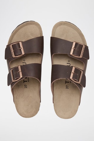 Mules en cuir - Marron