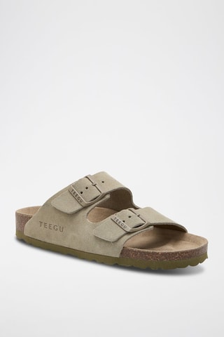 Mules en cuir - Kaki