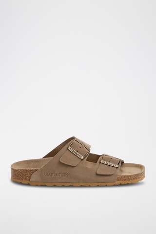 Mules en nubuck - Marron