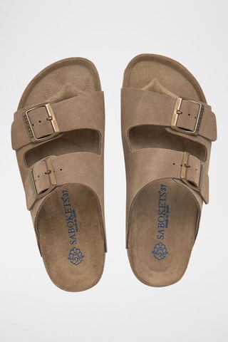 Mules en nubuck - Marron