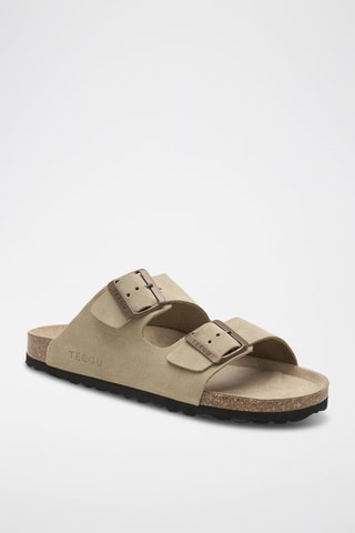 Mules en cuir - Kaki