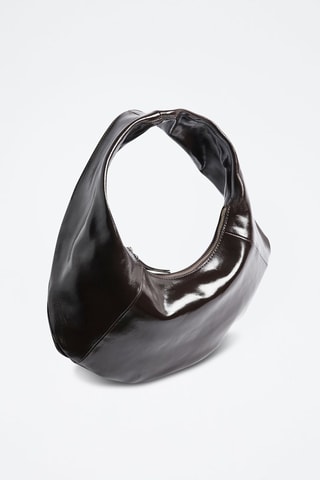 Sac porté épaule en cuir - Marron foncé