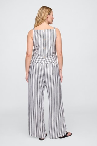 Linnen Broek Wide Legs - Wit en Nachtblauw