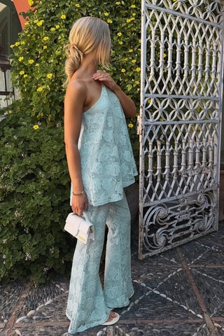 Kanten Flare Broek - Lichtblauw