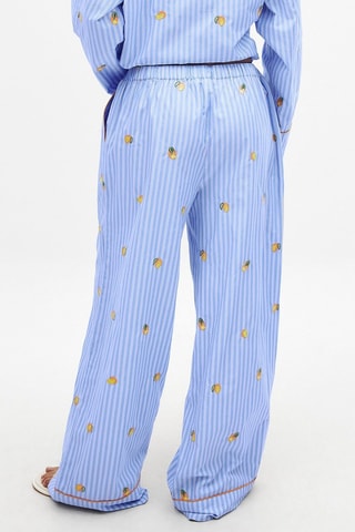 Broek Loose Fit Hoge Taille - Lichtblauw