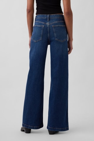 Jeans Wide Legs met Hoge Taille - Donkerblauw