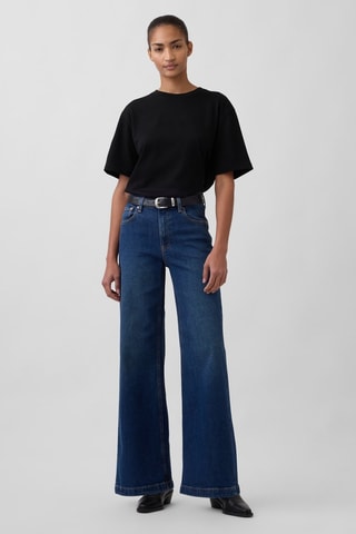 Jeans Wide Legs met Hoge Taille - Donkerblauw